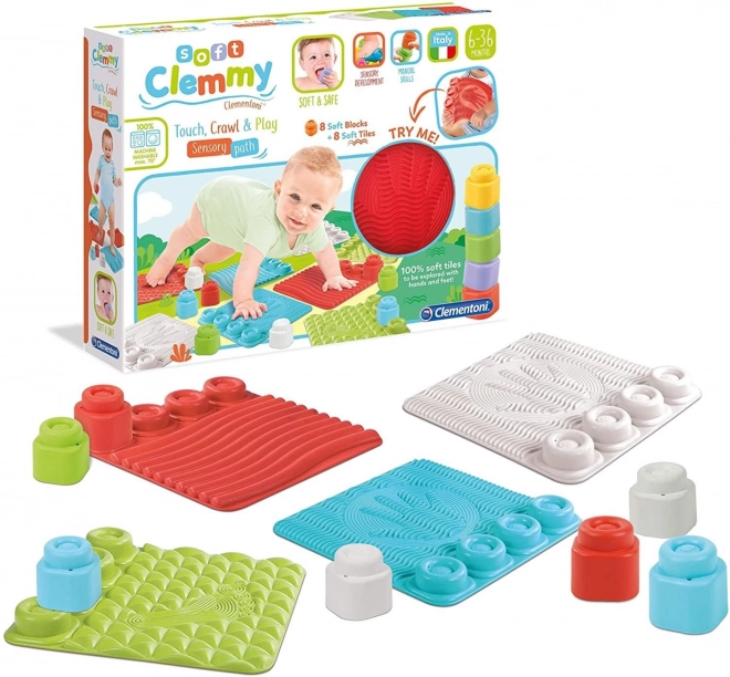 CLEMENTONI SOFT CLEMMY Sensoriske måtter med klodser
