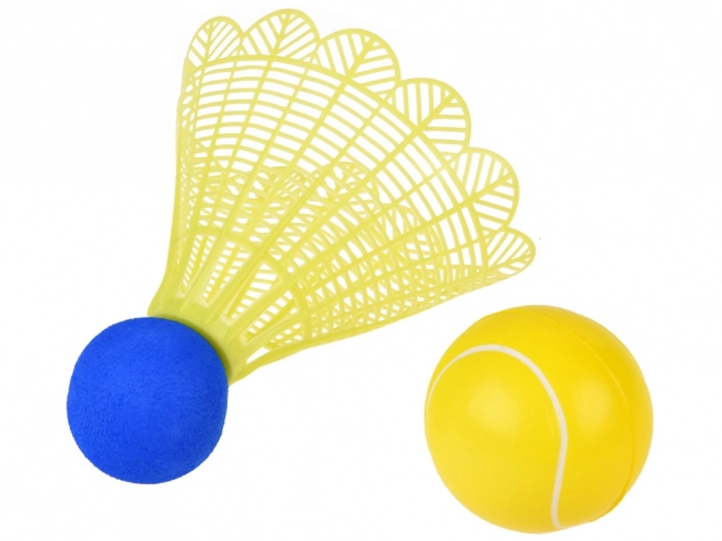 Badminton- og tennissæt med skumbolde og kurve