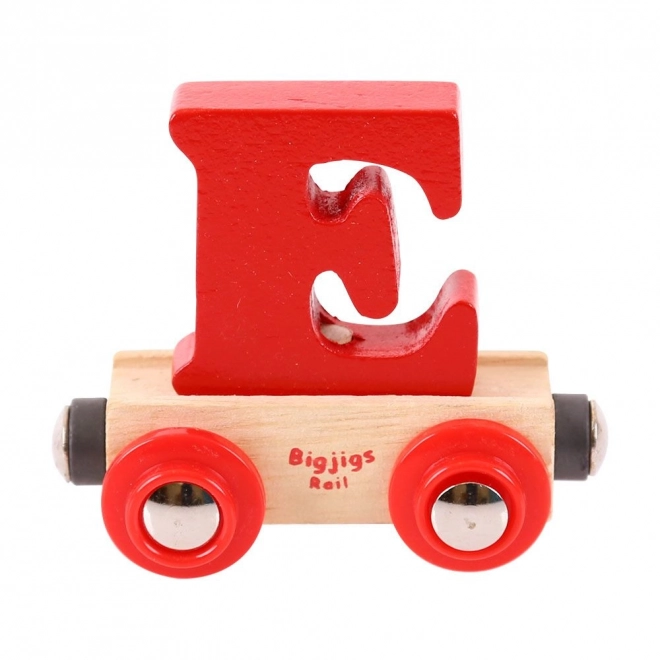 Trævogn Bigjigs Rail med bogstavet E