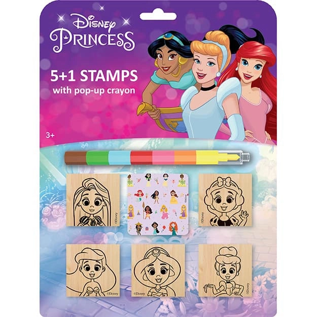 Stempler 5+1 med voksfarve Disney Prinsesser