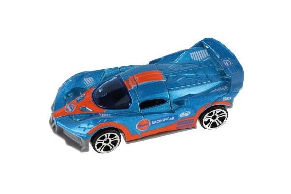 Bil sport 6 stk metal/plast 8cm med fri bevægelse i æske 10,5x27,5x4cm