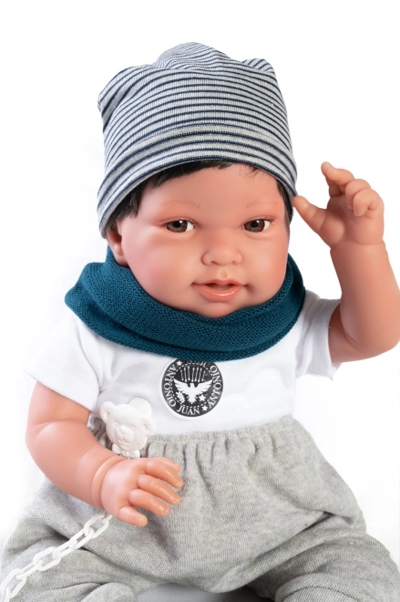 Realistisk babydukke med blød stofkrop Antonio Juan Pipo Hair 42 cm