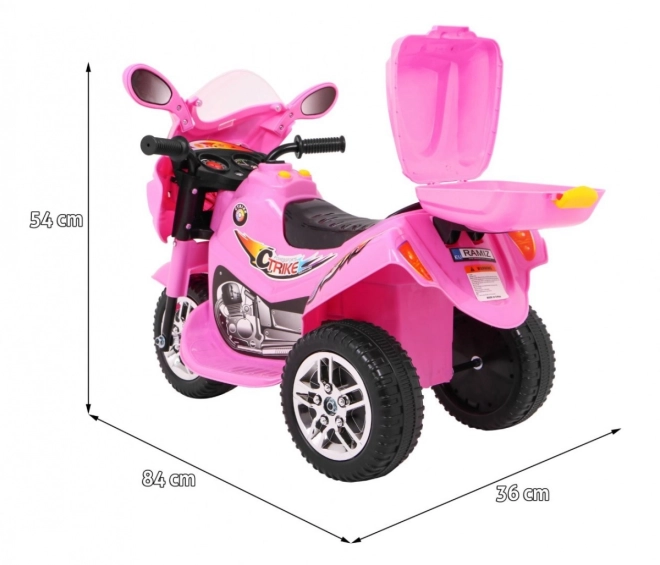 Triciclet BJX-088 elektrisk motorcykel + lyde + lys – Lyserød