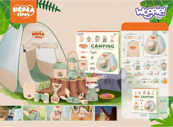 Woopie Camping Telt for Små Opdagere XXL 15 stk