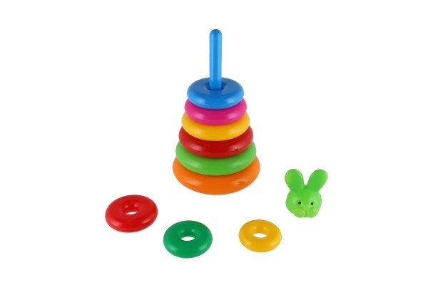 Stabelpyramide med ringe plast 28 cm ass. 2 typer i net 12m+