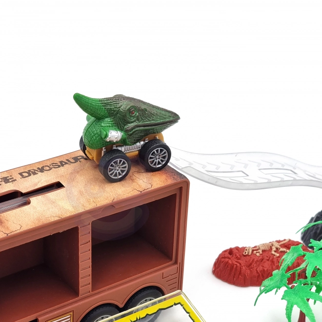 Dinosaur-lastbil med affyrer og små biler