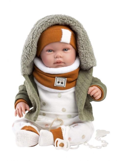 Llorens 84465 NEW BORN - realistisk babydukke med lyde og blødt stofkrop - 44 cm