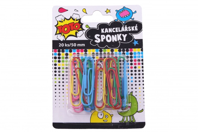 Farvede kontorclips 50 mm