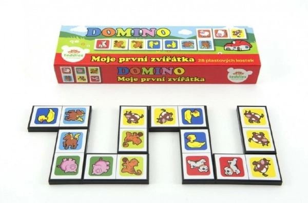 Domino Mine første dyr 28 stk. brætspil i æske 21x6x3cm