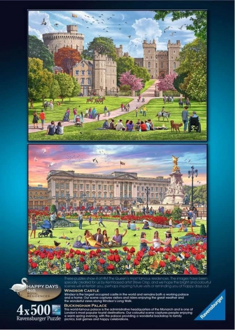 Ravensburger puslespil Kongelige boliger i Storbritannien 4x500 brikker