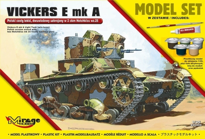 Plastmodel af polsk let dobbelt-tårnet tank