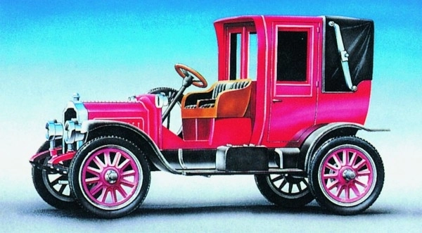 Model Packard Landaulet 1912 12,7x5,8cm i kassen 25x14,5x4,5cm