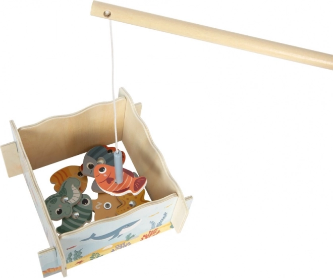 Lille Fod Fiske Spil Fangende Fisk