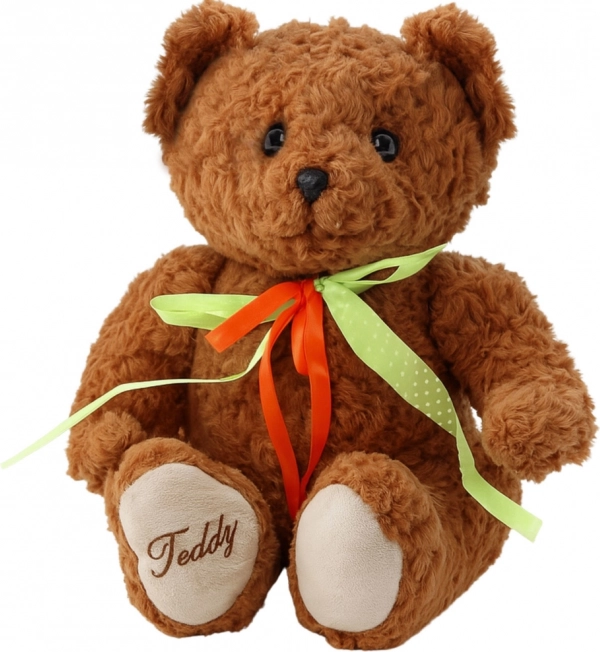 Plys­bamse med sløjfe 30 cm, brun