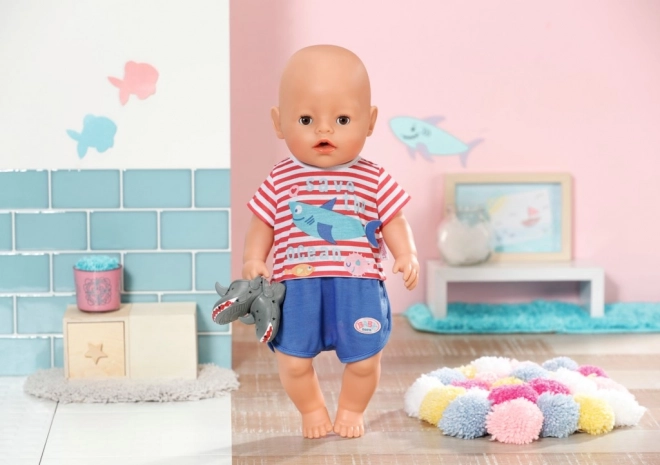 BABY born Pyjamasæt og hjemmesko, blå, 43 cm