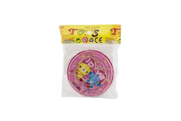 Labyrint puslespil med kugle plast 7cm