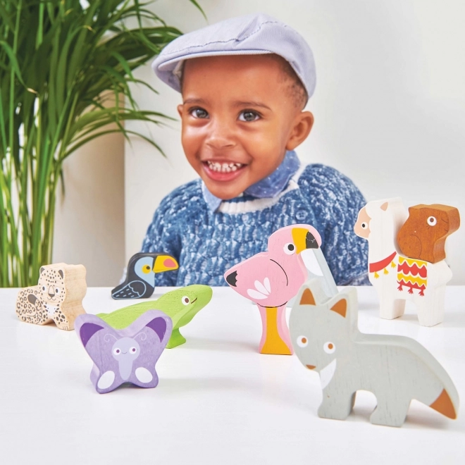 Balanceret Tårn La Toy Van Petilou - zoo dyre