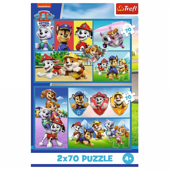 Puslespil Regler Paw Patrol 2i1 2x70 brikker