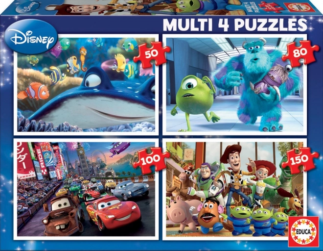 EDUCA Puslespil Disney Pixar Mix 4i1 (50,80,100,150 brikker)