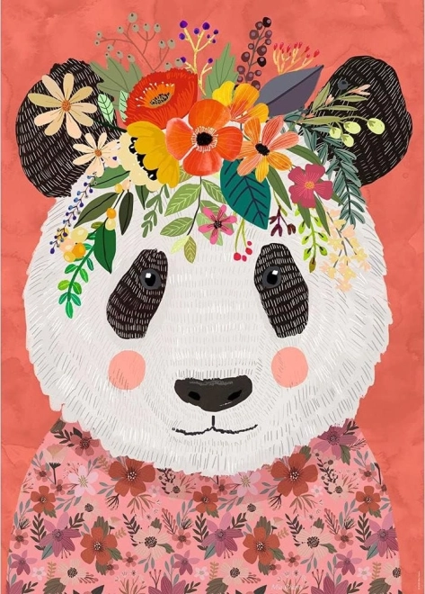 Puslespil 1000 brikker HEYE panda fra kollektionen Floral Friends