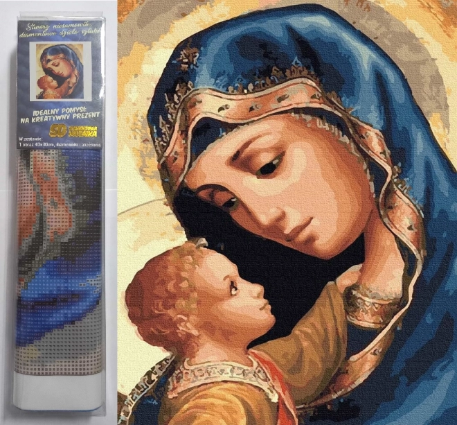 Diamantmaleri Jomfru Maria 30x40 cm