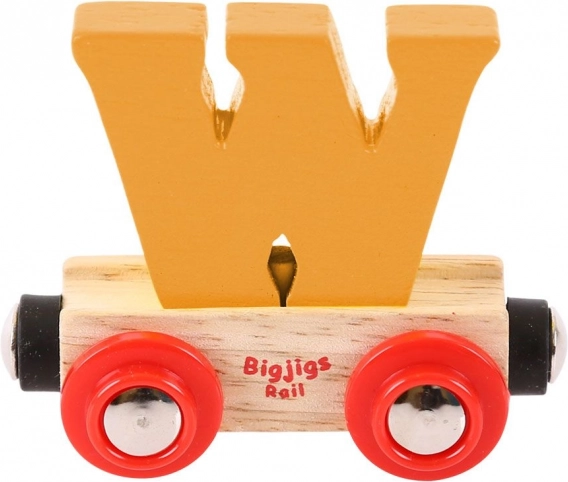 Trævogn med bogstavet 'W' fra Bigjigs Rail