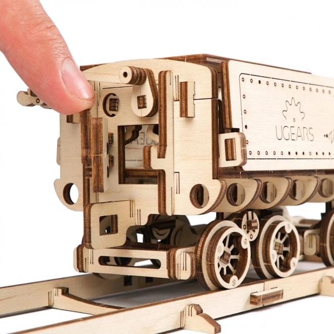 Ugears 3D puslespil - Lokomotiv V-express med vogn 538 dele