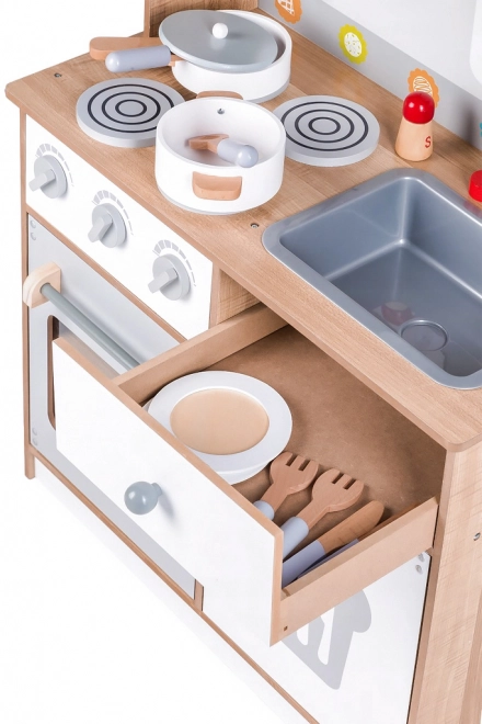 Trælegekøkken med tilbehør fra Ecotoys