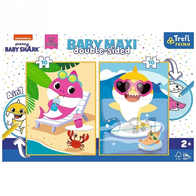 Baby MAXI 2x10 stykker puslespil Glad Haj Dag, Baby Haj