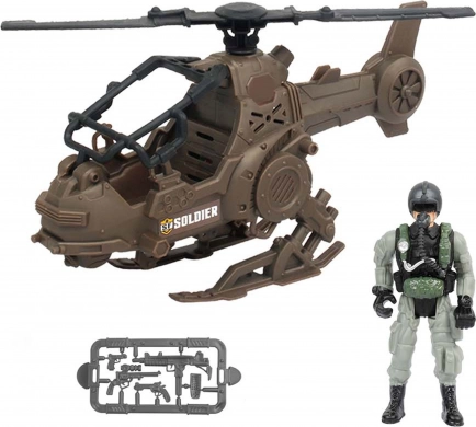 Militær helikopter med pilot 23 cm