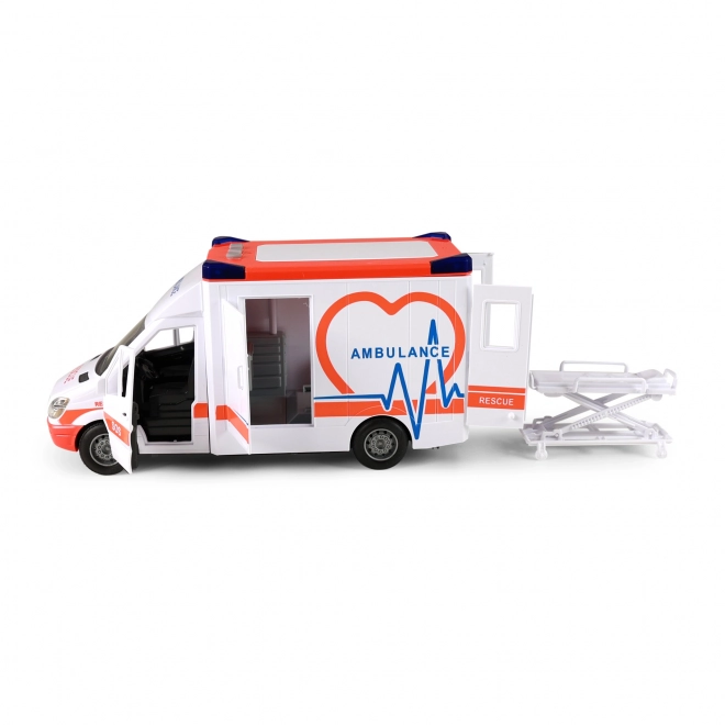 Ambulancebil med lyd og lys