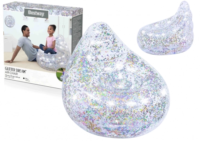 Regnbueoppustelig stol med glimmer