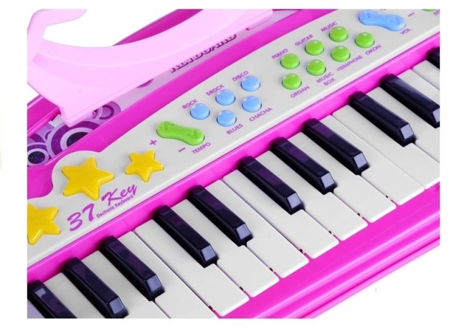 Tastatur Orgel 37 Taster MP3 Mikrofon Lyserød