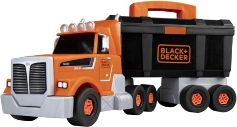 Lastbil med værktøj og boremaskine BLACK+DECKER, byggesæt for børn 43 cm
