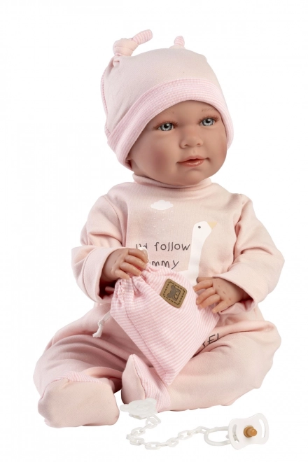 Llorens 74108 NYFØDT - realistisk dukke baby med lyde og blødt stofkrop - 42 cm