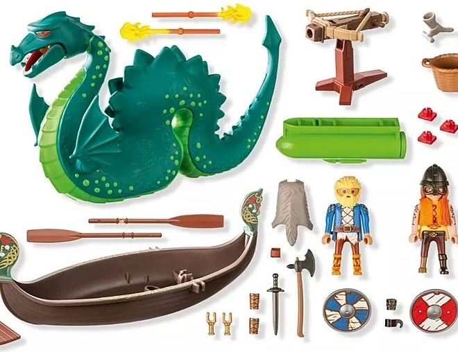 Sæt af figurer Mit Liv Viking med søslangen