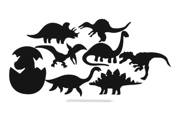 Skrabebillede 9 stk. udskæring regnbue dinosaurus 13-15cm i pose