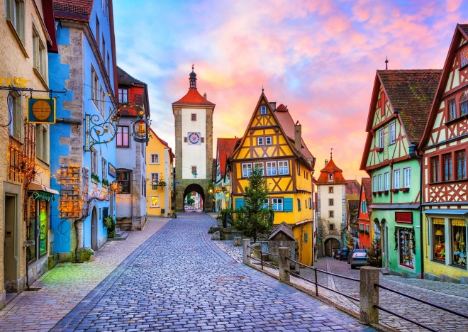 Puzzle Gamle by Rothenburg i Tyskland 1000 brikker