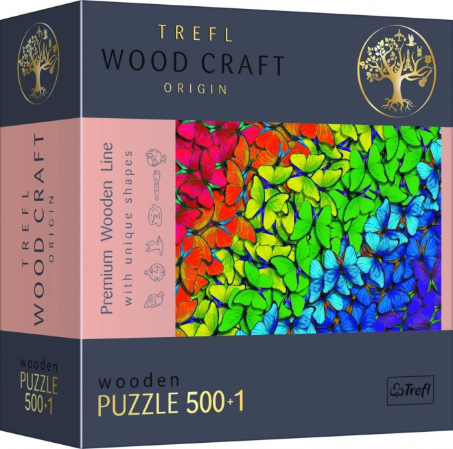 Træpuslespil Trefl Wood Craft Regnbue sommerfugle 501 brikker