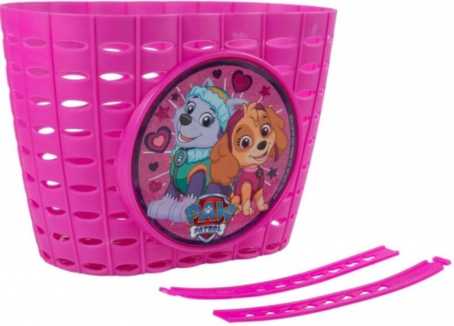 børnecykelkurv med PAW PATROL-motiv – lyserød