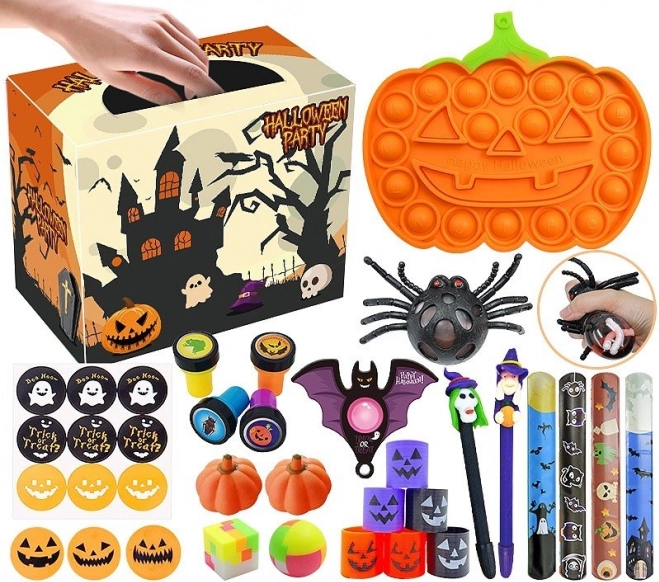 Sensorisk antistress Halloween-sæt med fidget-legetøj og pop it