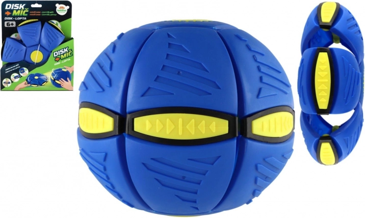 Disk-bold blå 22 cm – kastedisk, der bliver til en bold