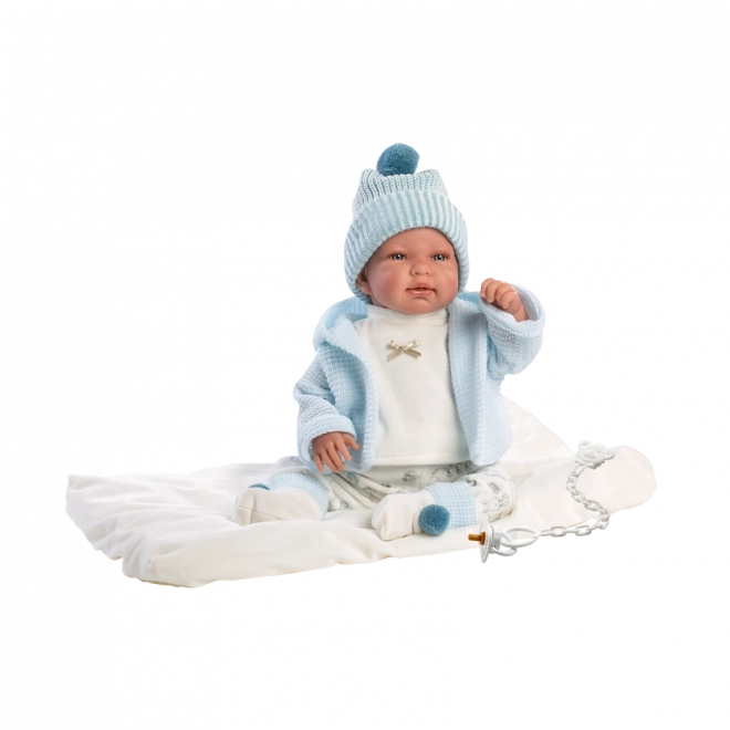 Realistisk babydukke med lyde og blødt krop 44 cm