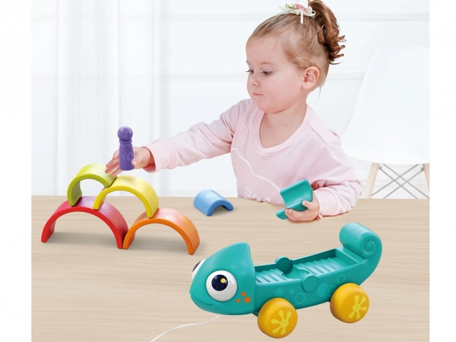 Montessori regnbuekamæleon puslespil 18m+