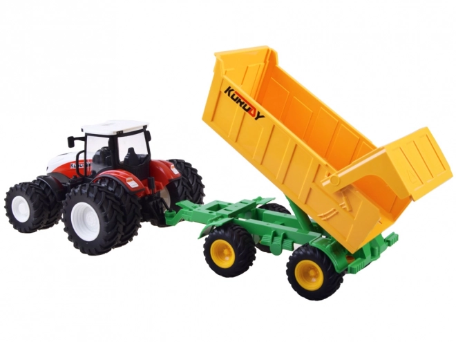 Fjernstyret traktor med gummihjul + trailer RC0601
