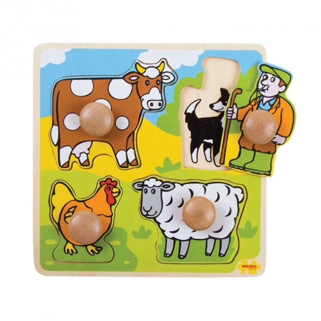 Bigjigs Toys indsætningslærepuslespil bondegård