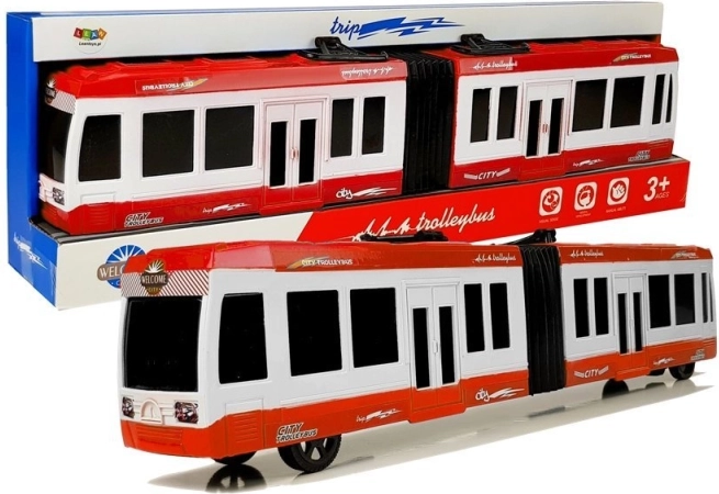 Ledbus med svingled og friktionsmotor rød