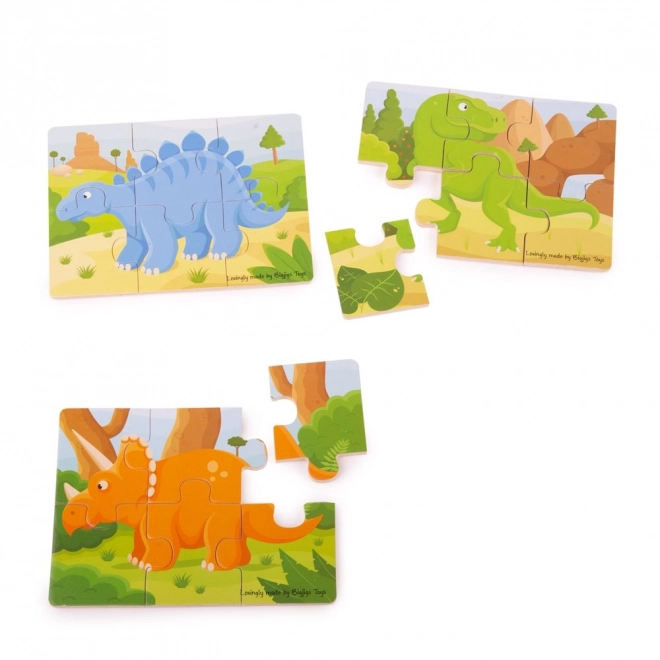 Bigjigs Toys Puslespil 3v1 dinosaurer