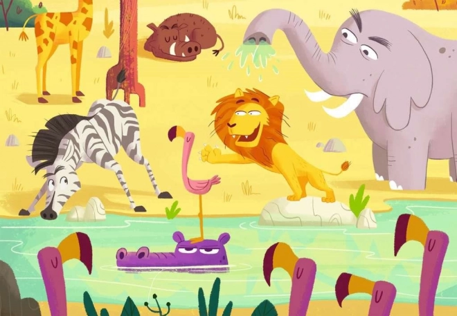 RAVENSBURGER Puslespil&Leg: Safari 2x24 brikker