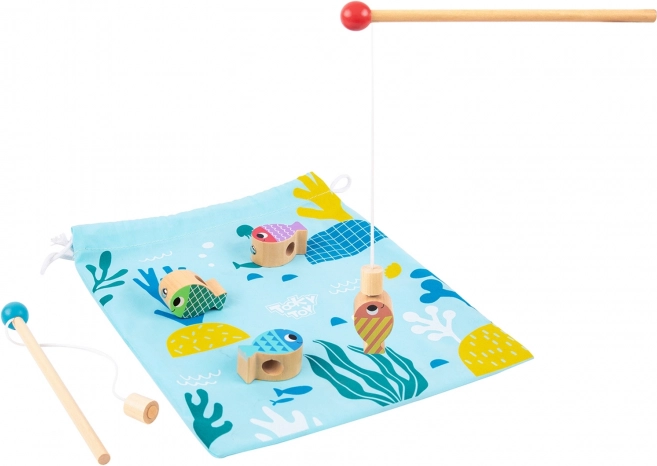 Tooky Toy Træ Spil Hval og Små Fisk Multifunktionelt 4 i 1